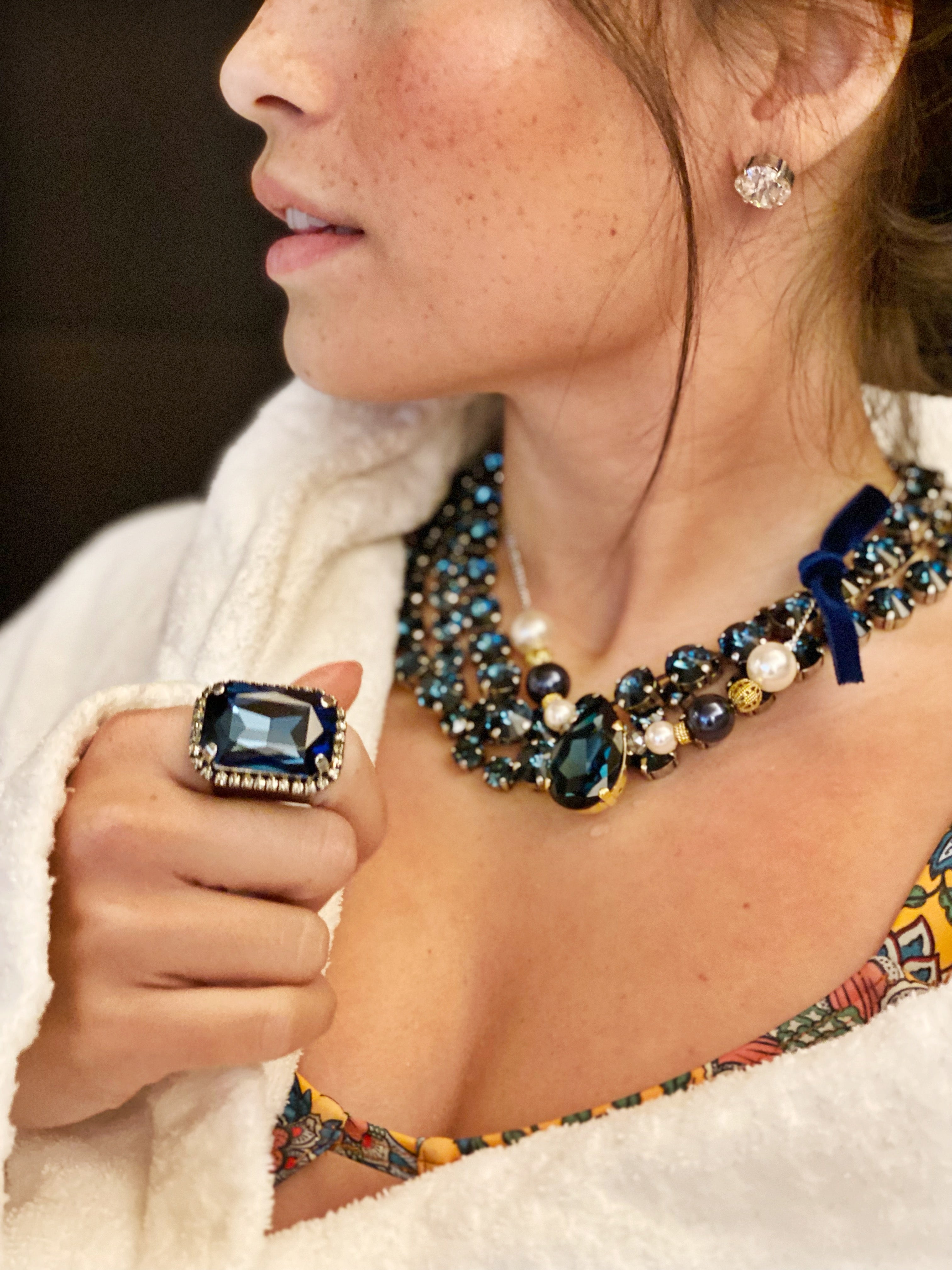 Collier Safira Navy blue edit