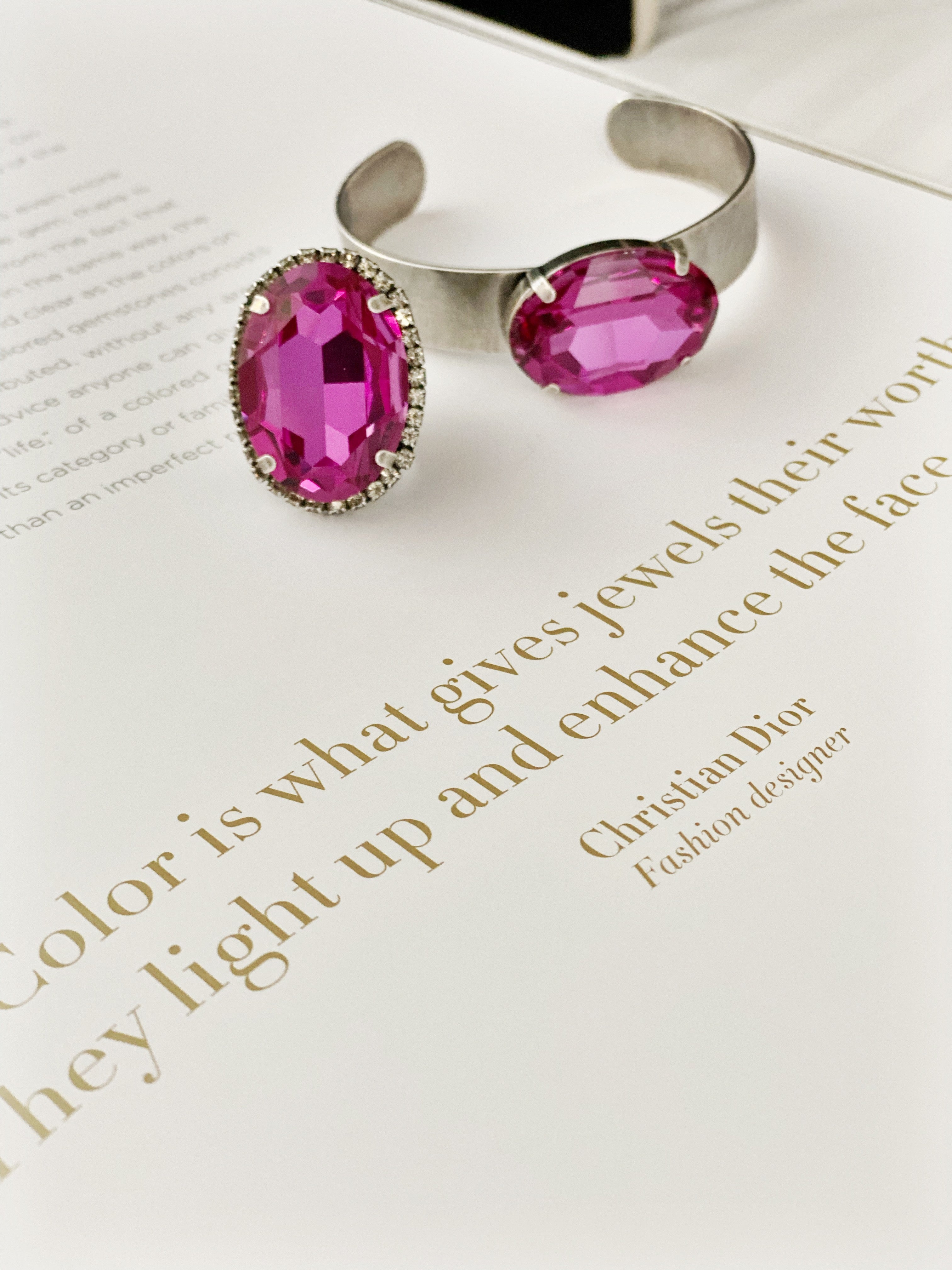 Bracelet style Cuff Nolia Dark rose