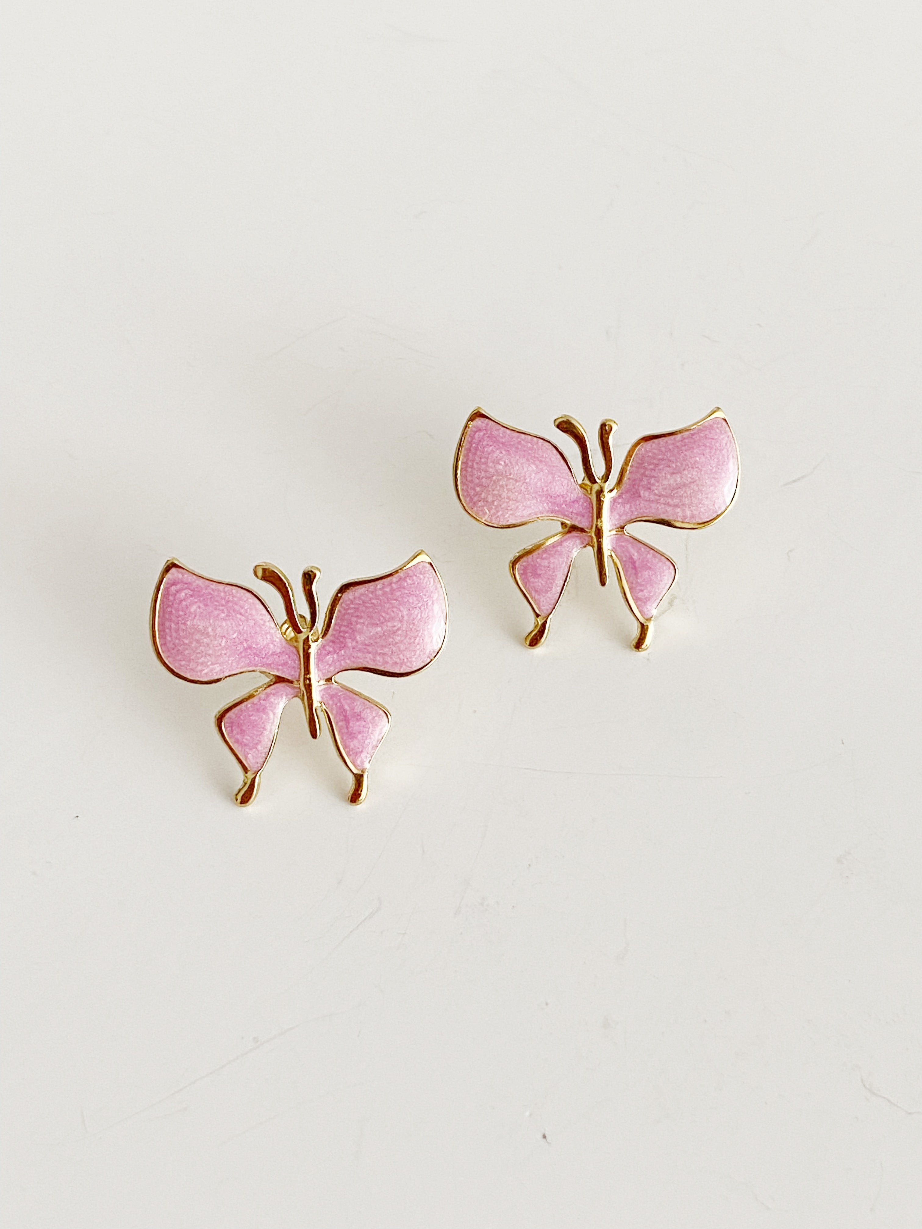 Boucles d'oreilles Butterfly rose