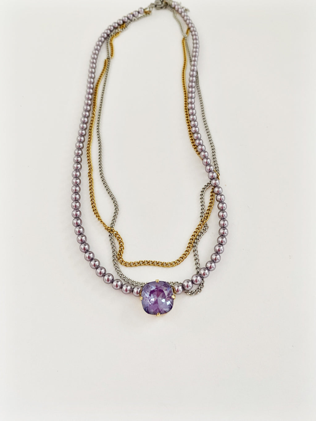 Collier India  mauve