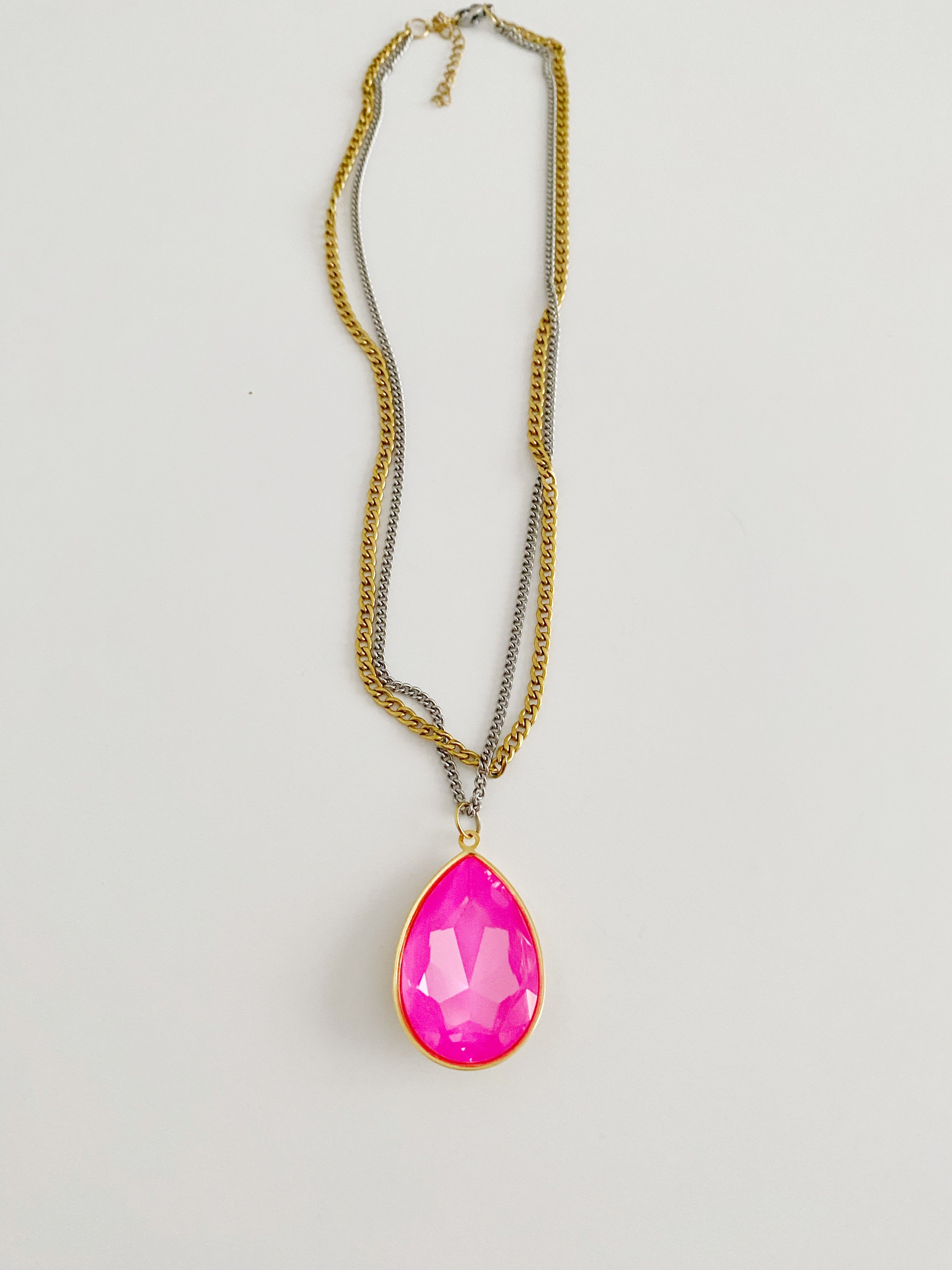 Collier pendentif Electric pink \ Miami