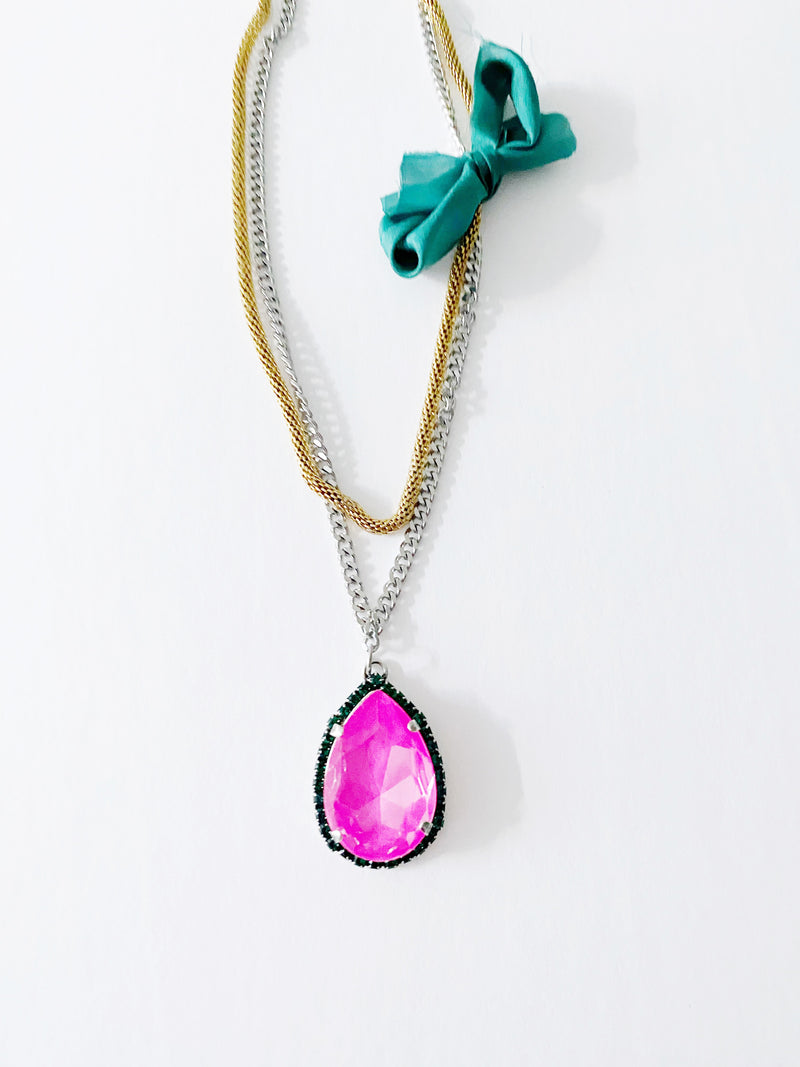 Collier Vittoria electric pink emerald✨