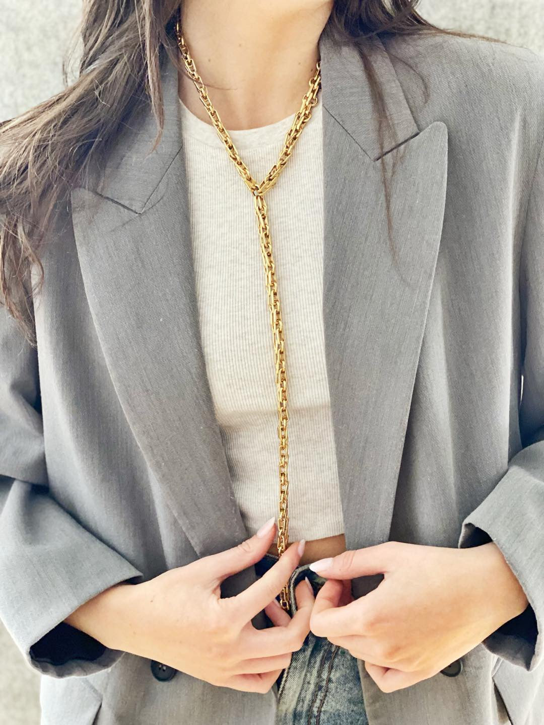 Collier  long VINTAGE H-08