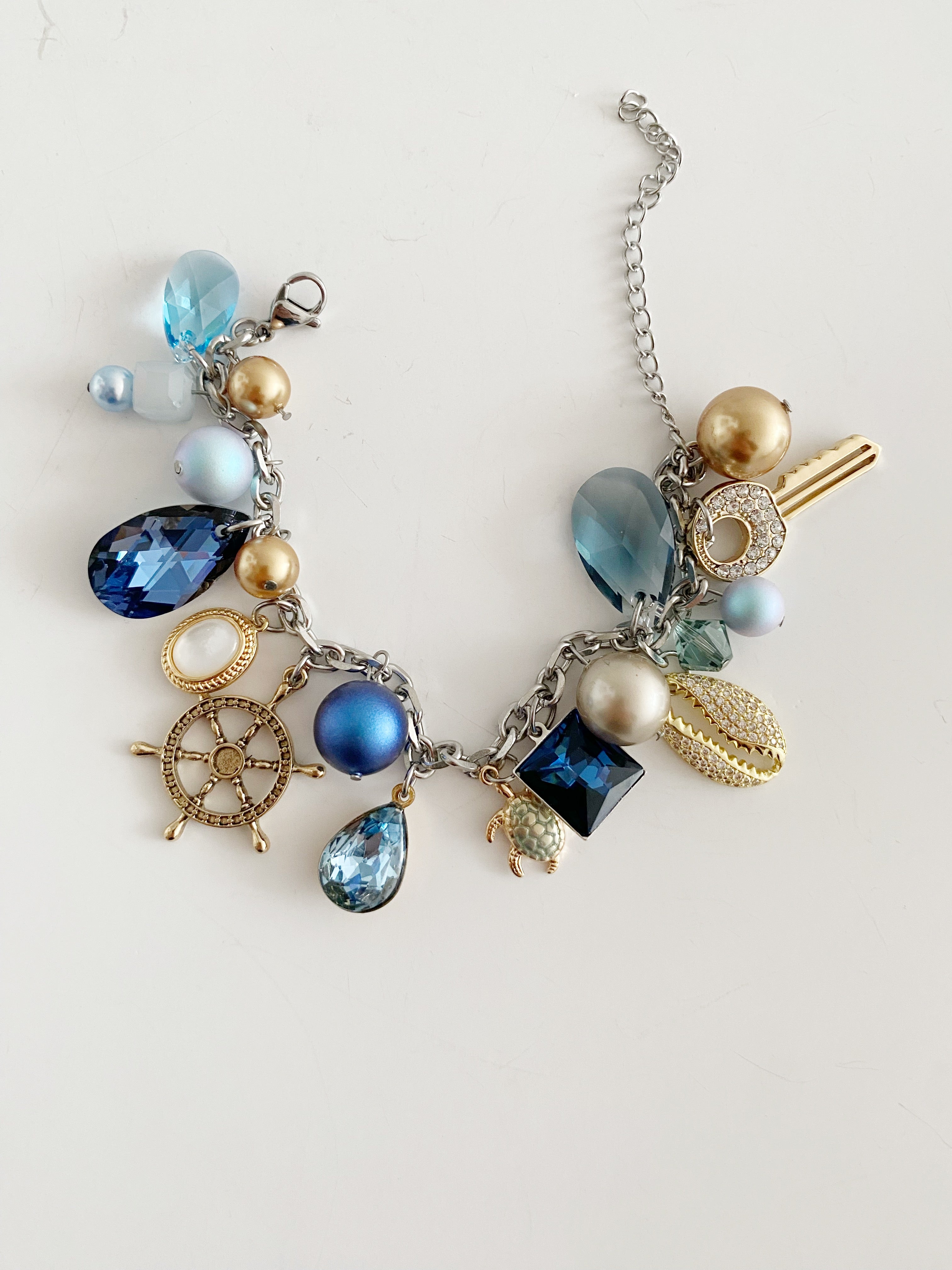 Bracelet breloques Blue waves