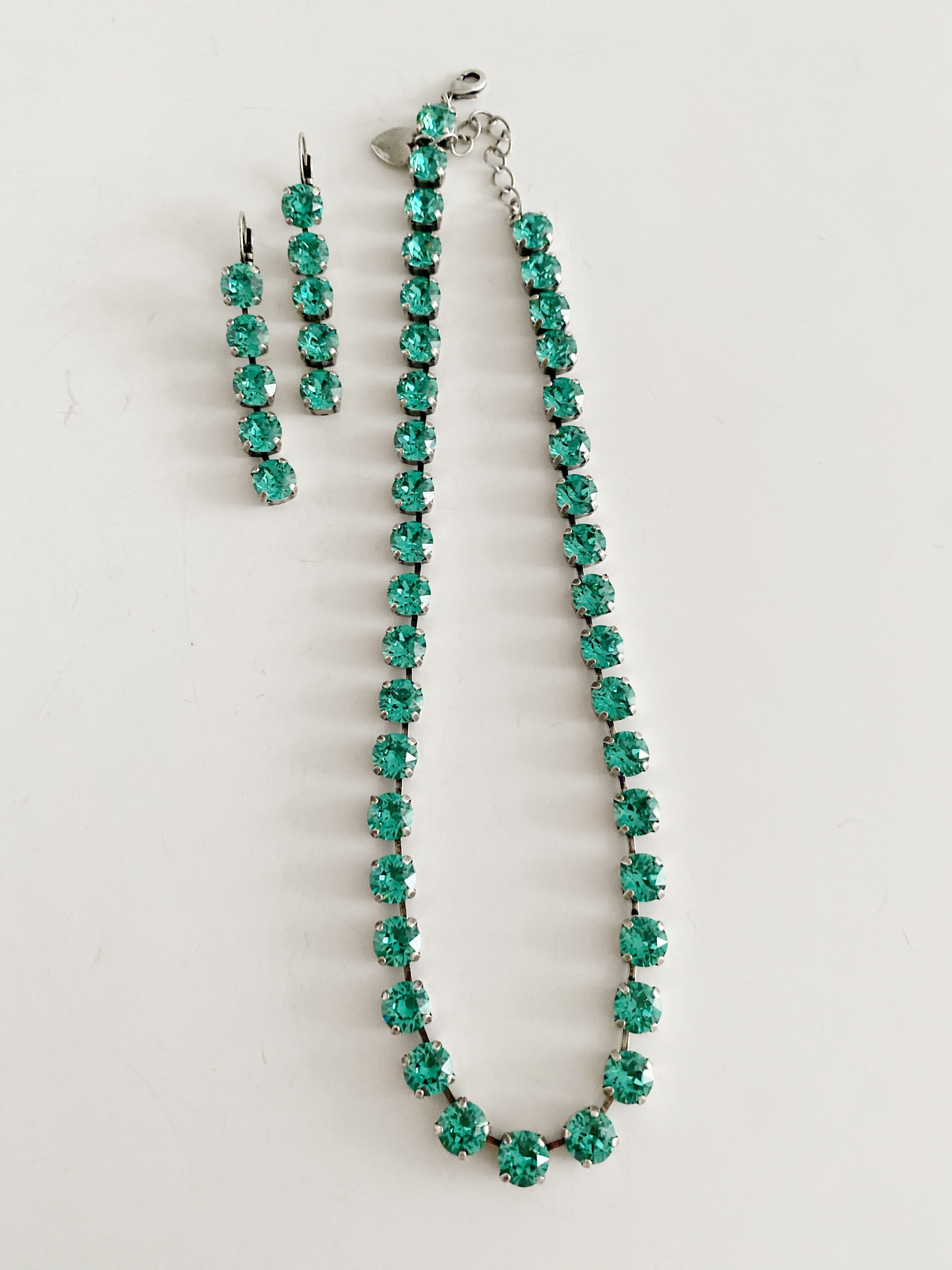 Collier Safira +boucles d'oreilles Carribean vert