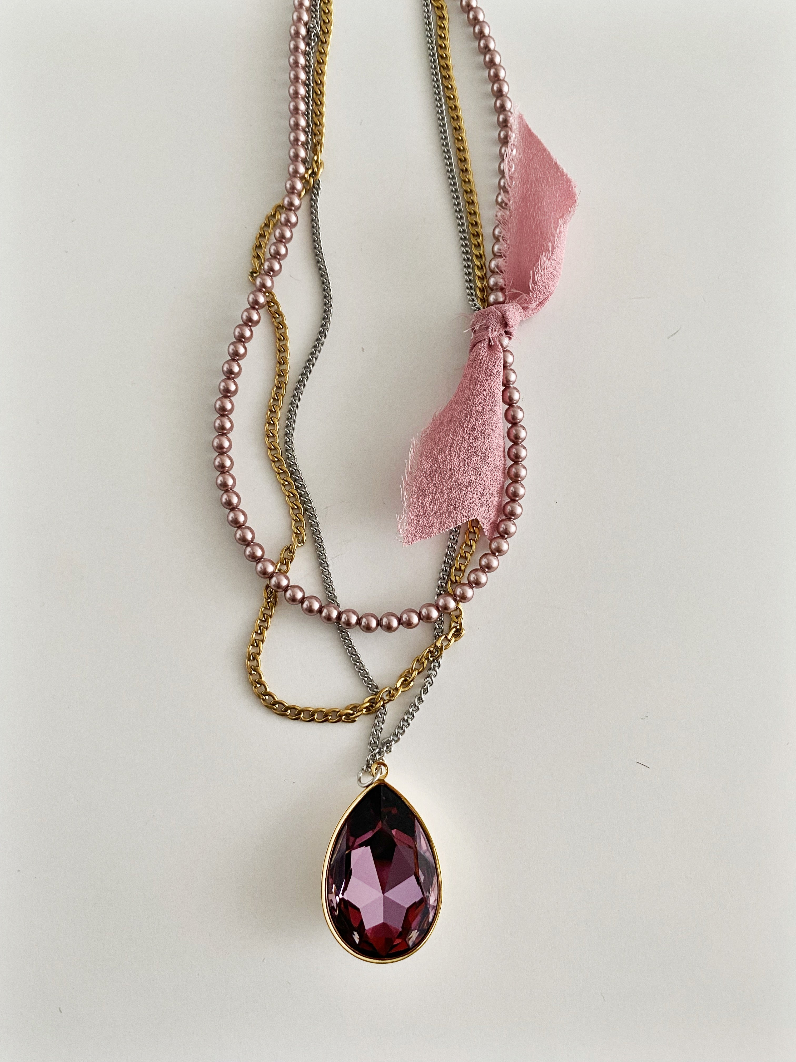 Ensemble de colliers Brume rose