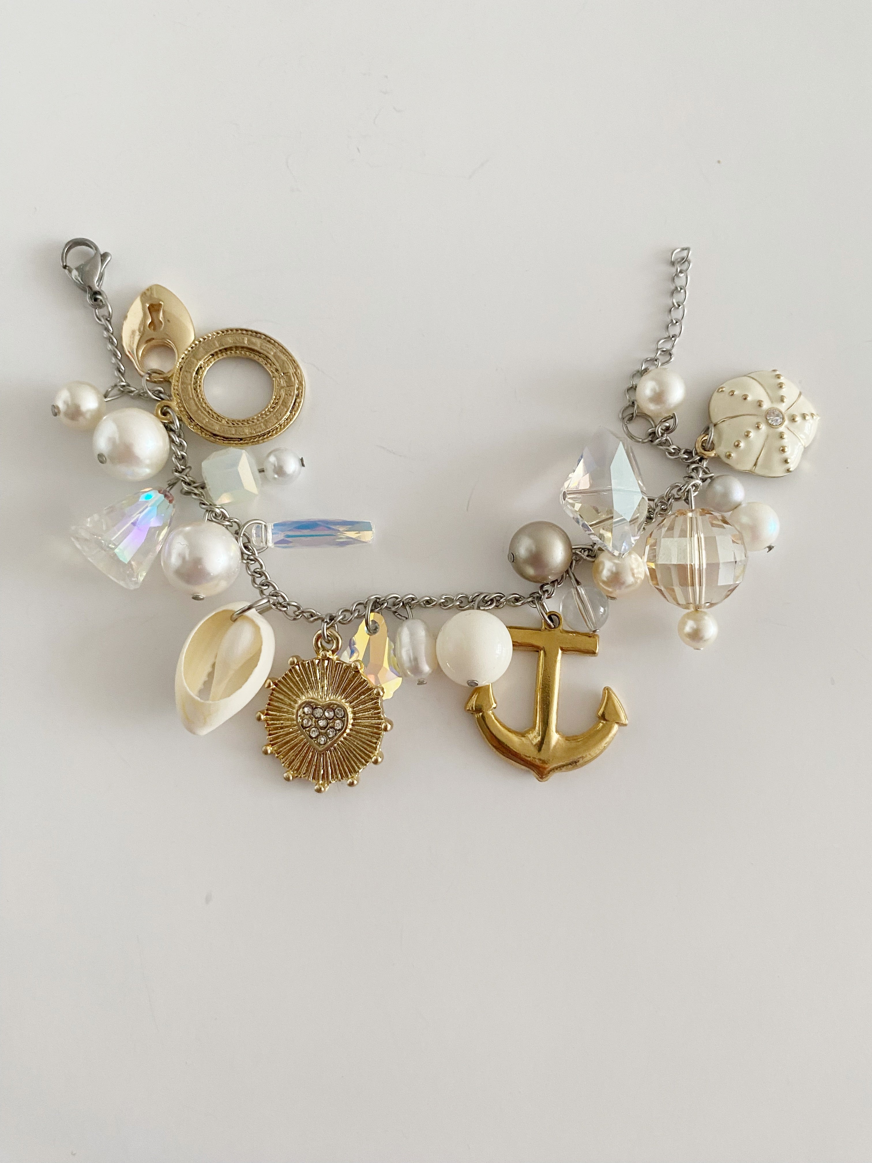 Bracelet breloques  porte- bonheur Ocean blanc