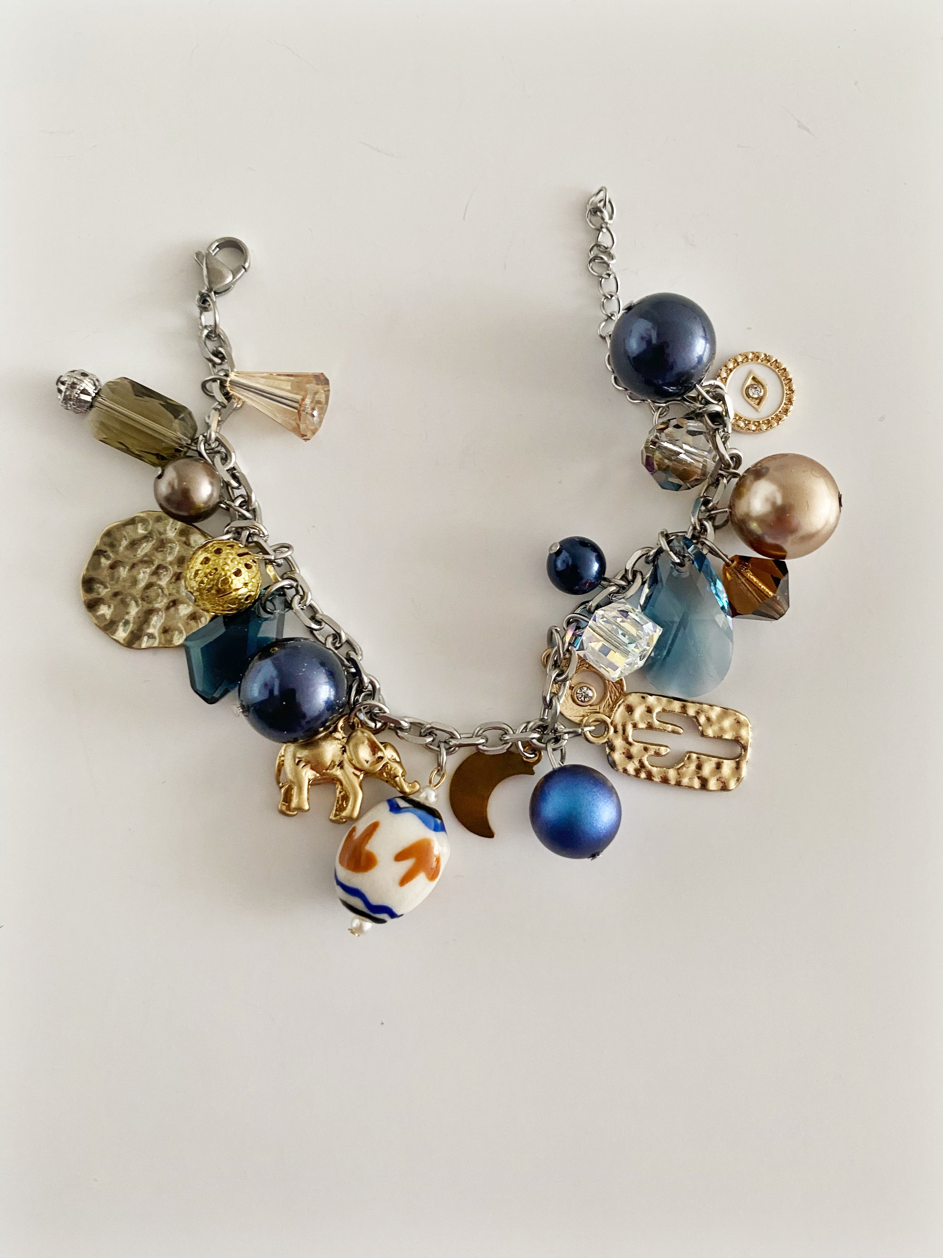Bracelet breloques  porte- bonheur Milano blue