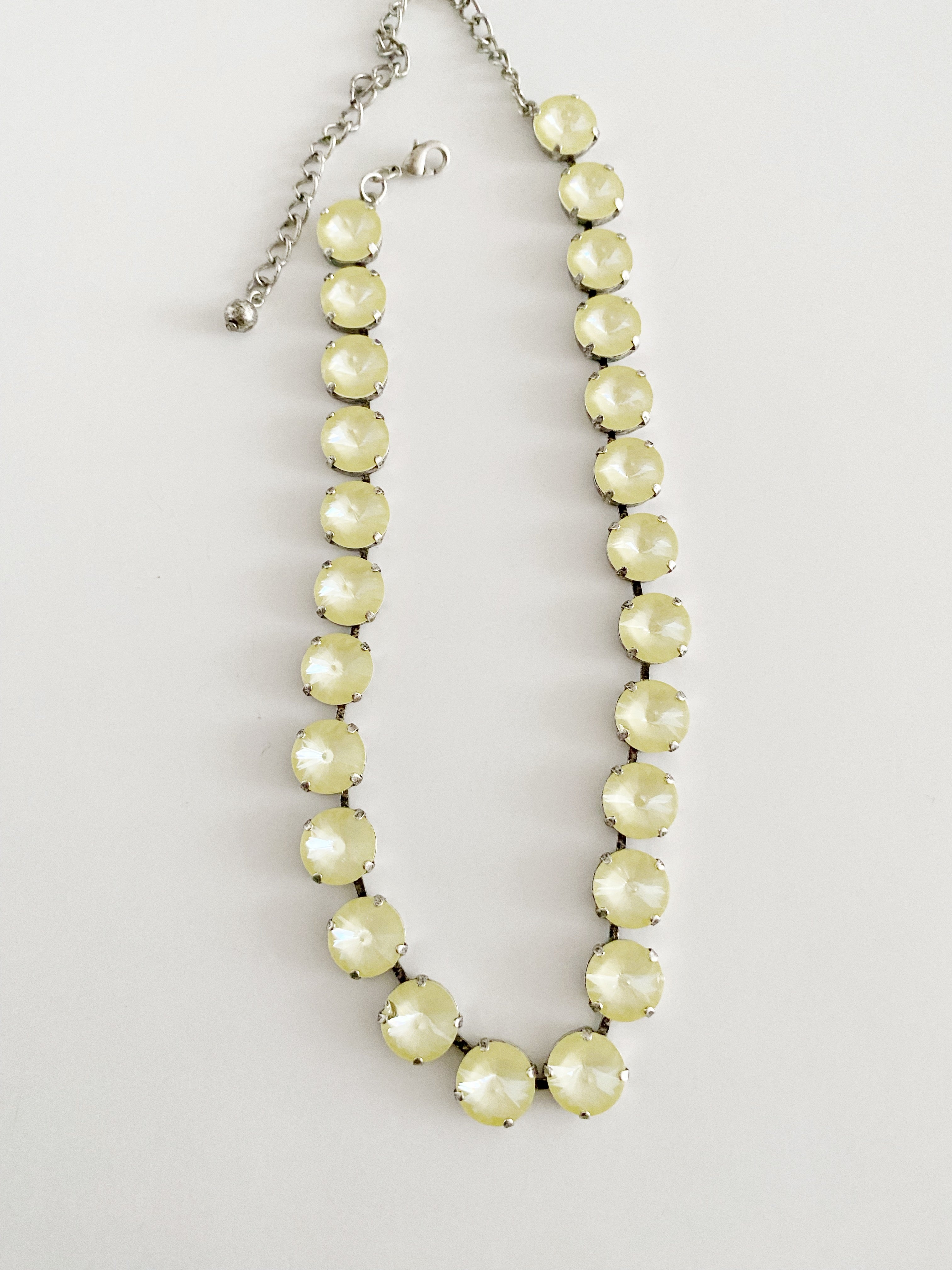 Collier Gypsie argent oxydé Jaune mimosa crème     \ ÉCHANTILLON \ SAMPLE SALE