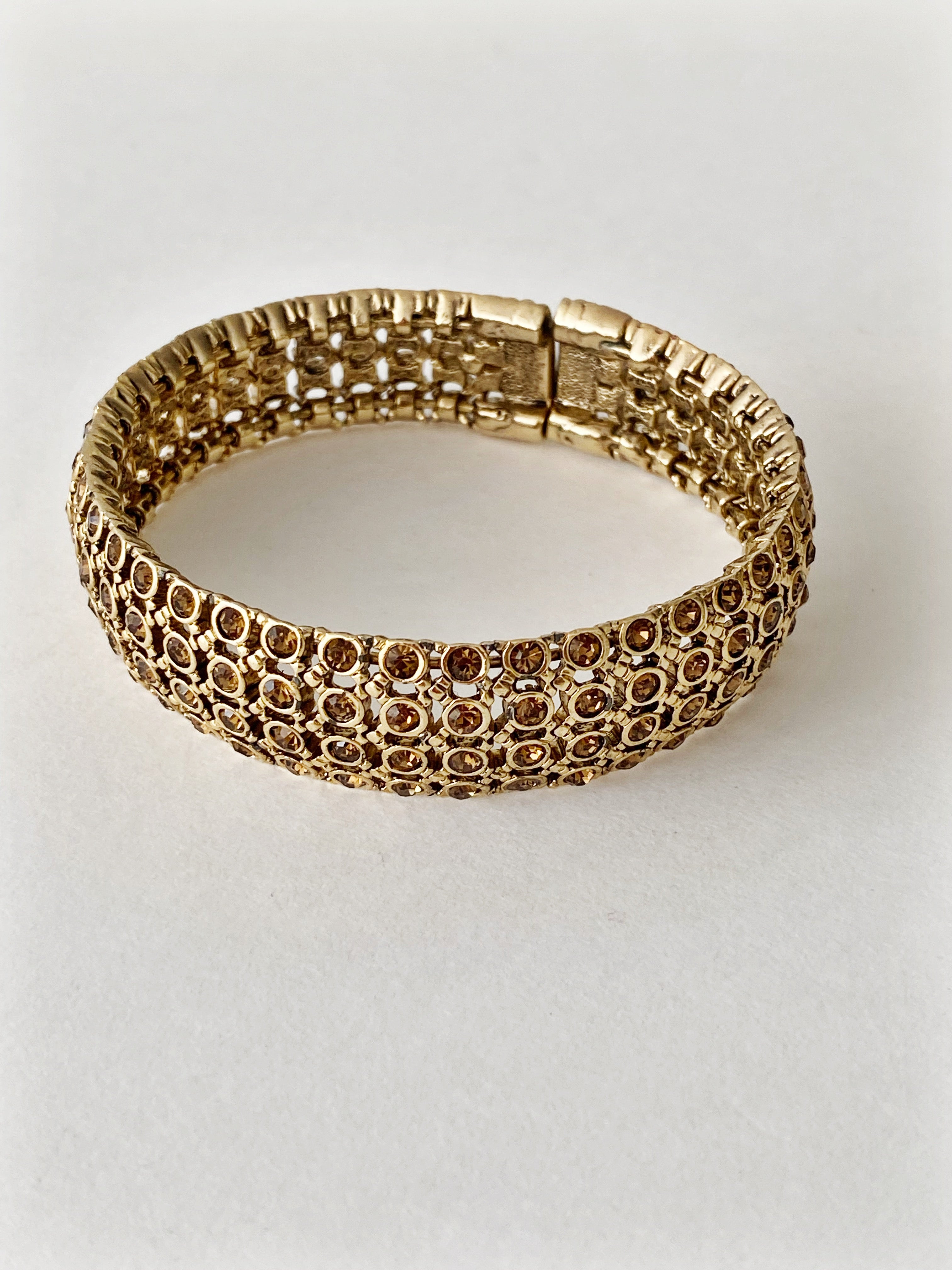 Bracelet VINTAGE \ cuff avec cristaux gold