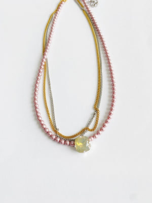 Collier India / rose Opal Champagne